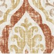 Pemberly Row Square Fabric Storage Ottoman in Burnt Orange and Cream