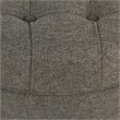 Pemberly Row Round Traditional Wood and Fabric Large Storage Ottoman in Gray