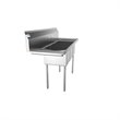 Pemberly Row 12x16x10 Large 3-Compartment Stainless Steel Kitchen Sink in Silver
