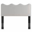 Pemberly Row Modern Performance Velvet Full/Queen Headboard in Light Gray