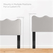Pemberly Row Modern Performance Velvet Full/Queen Headboard in Light Gray
