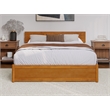 Pemberly Row Queen Platform Bed with Panel Footboard & TXL Trundle in Toffee