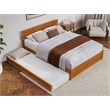 Pemberly Row Queen Platform Bed with Panel Footboard & TXL Trundle in Toffee