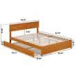 Pemberly Row Queen Platform Bed with Panel Footboard & TXL Trundle in Toffee