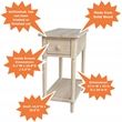 Pemberly Row Traditional Solid Wood Narrow Side Table in Unfinished