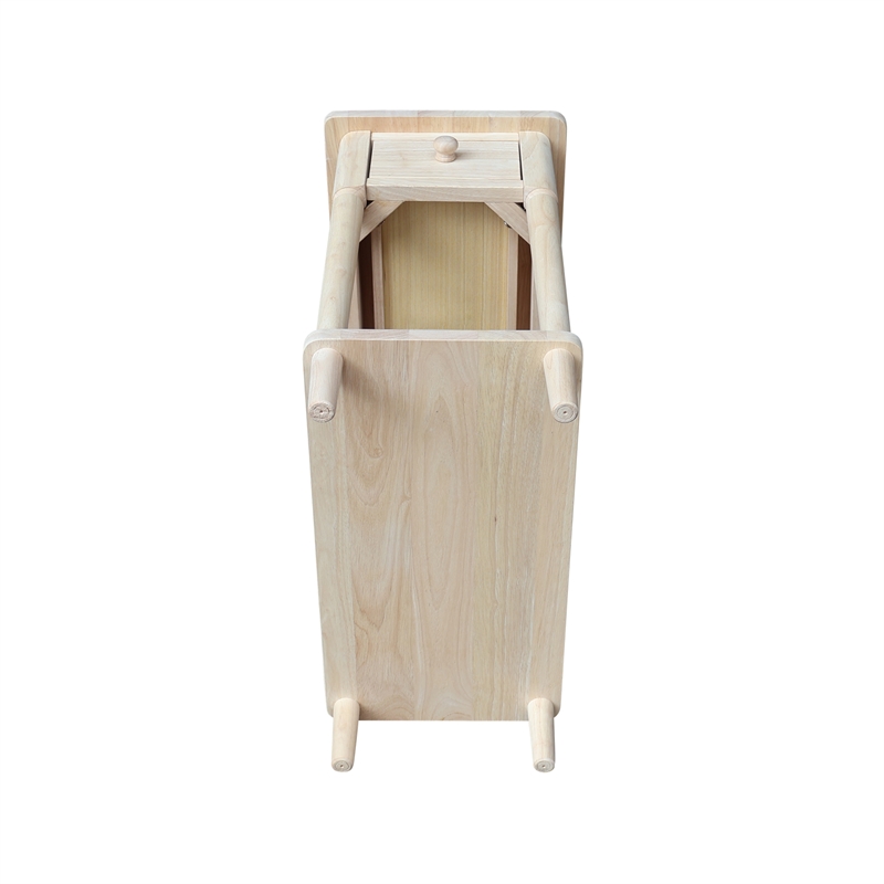 Pemberly Row Traditional Solid Wood Narrow Side Table in Unfinished