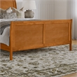 Pemberly Row Queen Wood Low Platform Bed with Matching Footboard in Light Toffee