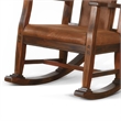 Pemberly Row Faux Leather Seat and Back Rocking Chair in Dark Chocolate Brown