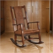 Pemberly Row Faux Leather Seat and Back Rocking Chair in Dark Chocolate Brown