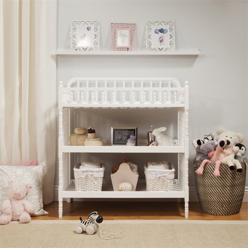 Pemberly Row Contemporary Metal Changing Table in White - 40
