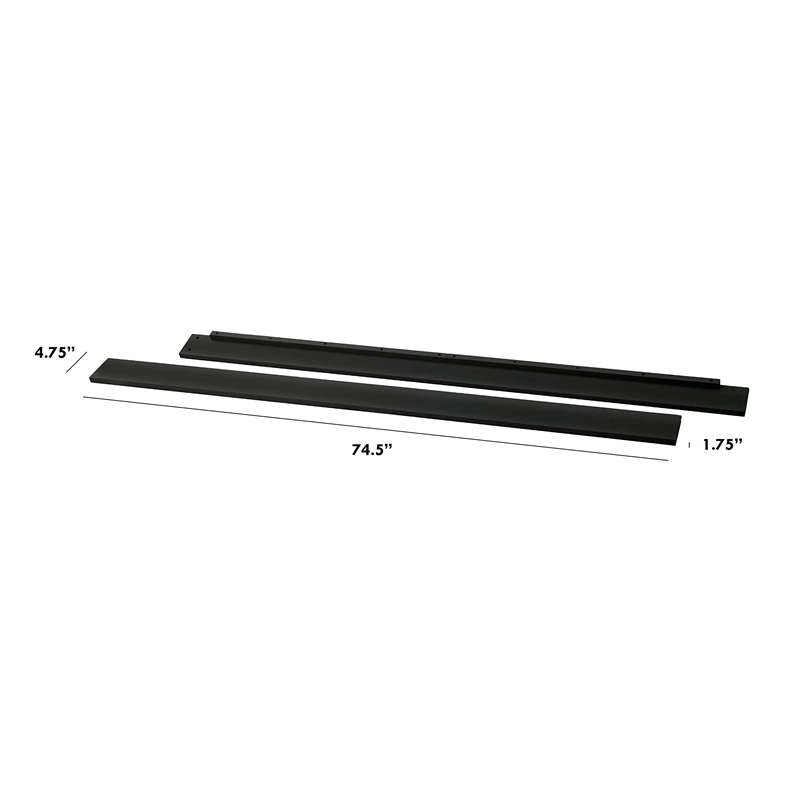 Pemberly Row Wood Hidden Hardware Twin-Full Size Bed Conversion Kit in Ebony