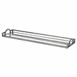Pemberly Row Slim Rectangular Mirrored Tray with Silver Metal Frame