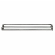 Pemberly Row Slim Rectangular Mirrored Tray with Silver Metal Frame