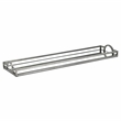 Pemberly Row Slim Rectangular Mirrored Tray with Silver Metal Frame