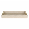 Pemberly Row Lusan Vinyl Tray with Cream Finish and Metal Handles