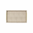 Pemberly Row Lusan Vinyl Tray with Cream Finish and Metal Handles