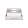 Pemberly Row Labai White Shagreen Tray with Reflective Mirror Panel
