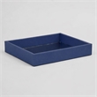 Pemberly Row Shagreen Mirrored Serving Tray - Navy Blue - Small Size