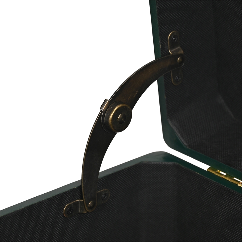 Pemberly Row Set of 3 Green Storage Trunks with Gold Handles