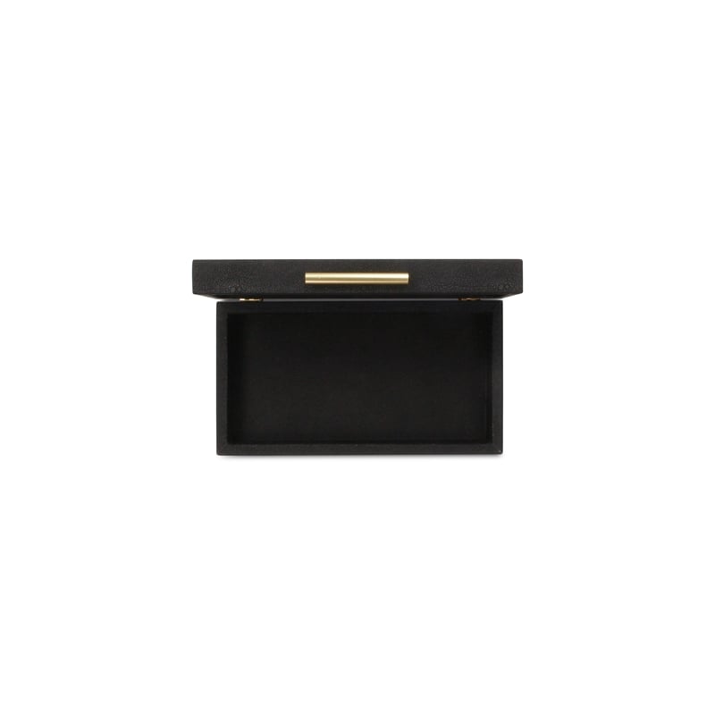Pemberly Row Decorative Box Set in Black Faux Shagreen Finish