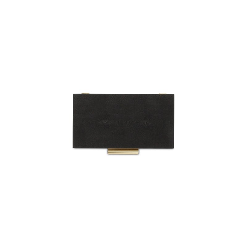 Pemberly Row Decorative Box Set in Black Faux Shagreen Finish