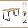 Pemberly Row Wood and Black Metal T Leg Banquet Table
