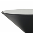 Pemberly Row Hourglass Black Metal Table with Glass Top