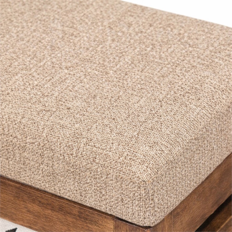Pemberly Row Nesting Cushioned Wood and Metal Storage Benches Set of 2