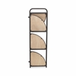 Pemberly Row Foldable 4 Tier Wood and Metal Corner Shelf