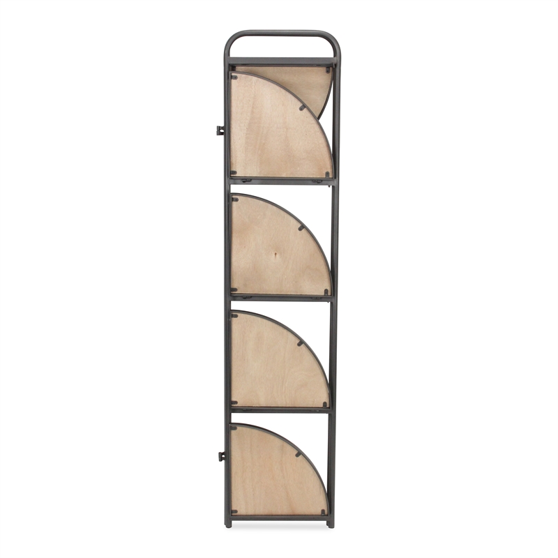 Pemberly Row 5-Tier Foldable Wood and Metal Corner Shelf