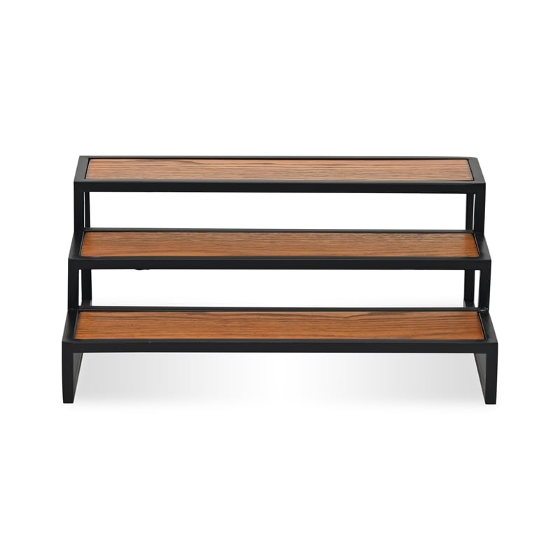 Pemberly Row Wood and Metal Framed Tiered Table Shelf