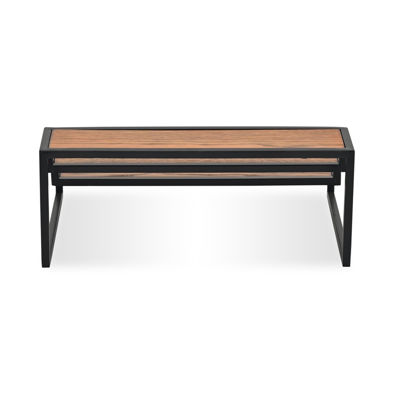 Pemberly Row Wood and Metal Framed Tiered Table Shelf