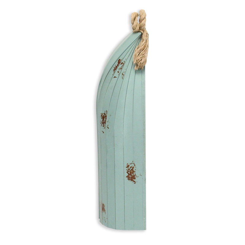 Pemberly Row Small Canoe Style 2 Tier Wooden Shelf