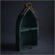 Pemberly Row Small Canoe Style 2 Tier Wooden Shelf