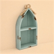 Pemberly Row Small Canoe Style 2 Tier Wooden Shelf