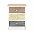 Pemberly Row Urban Style 3 Drawer Wooden Nightstand with Ceramic Knobs