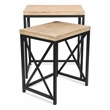 Pemberly Row Set of 2 Rectangular Wood and Metal Side Tables