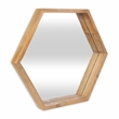 Pemberly Row Hexagonal Wooden Wall Mirror with Hanging Openings