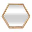 Pemberly Row Hexagonal Wooden Wall Mirror with Hanging Openings