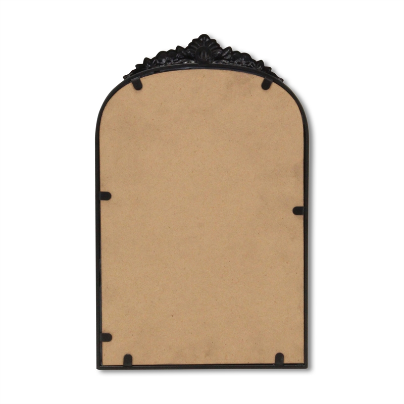Pemberly Row Modern Victorian Black Accent Mirror with Hanging Hook