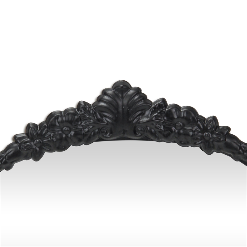 Pemberly Row Modern Victorian Black Accent Mirror with Hanging Hook