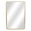 Pemberly Row Gold Metal Rectangular Wall Mirror with Hanging Openings