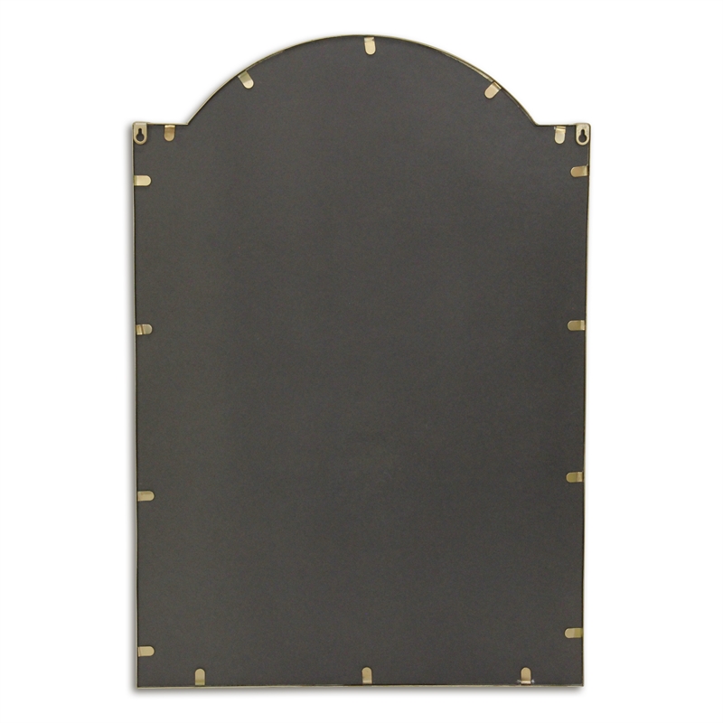 Pemberly Row Arch Top Gold Metal Framed Wall Mirror with Studded Details