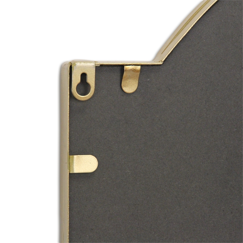 Pemberly Row Arch Top Gold Metal Framed Wall Mirror with Studded Details