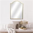 Pemberly Row Arch Top Gold Metal Framed Wall Mirror with Studded Details
