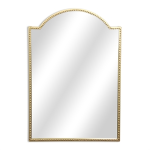 Pemberly Row Arch Top Gold Metal Framed Wall Mirror with Studded Details