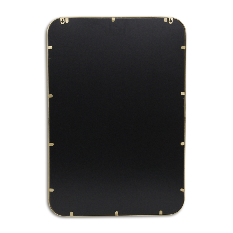 Pemberly Row Rectangular Gold Metal Mirror with Studded Details