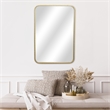 Pemberly Row Rectangular Gold Metal Mirror with Studded Details