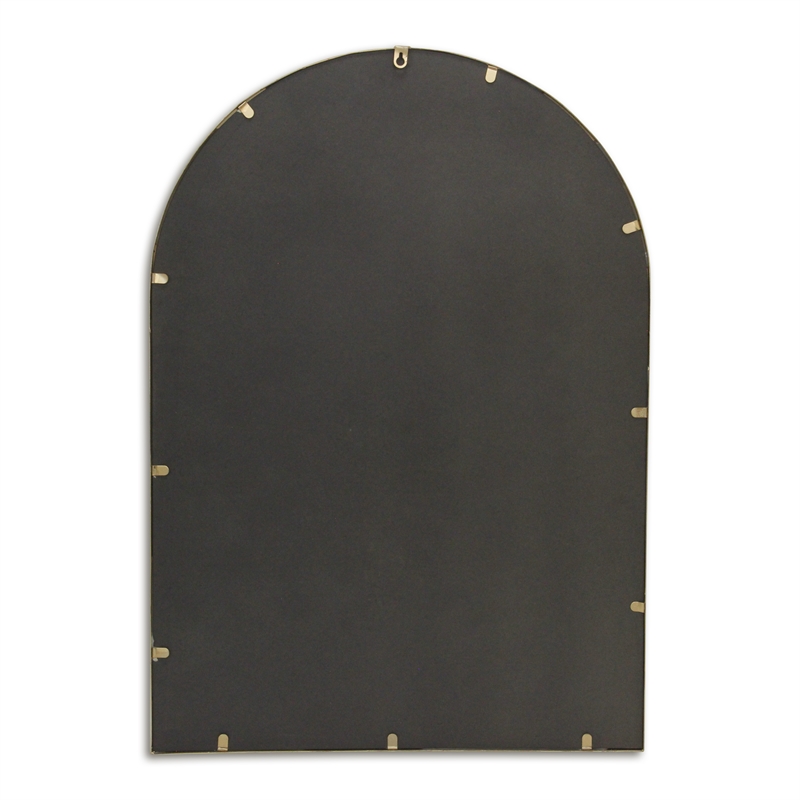 Pemberly Row Curve Top Gold Metal Wall Mirror with Studded Details