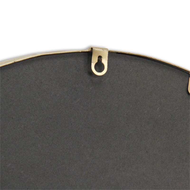 Pemberly Row Curve Top Gold Metal Wall Mirror with Studded Details